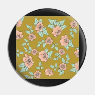 California Wild Rose Pink, Mint, Mustard Pin