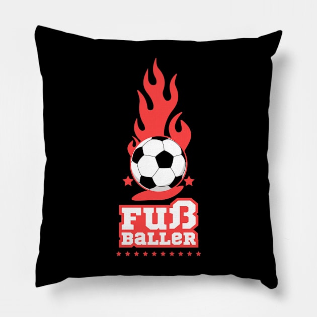 Fußballer - Schwarz - Fußball Spieler - Football Player Germany Pillow by Millusti