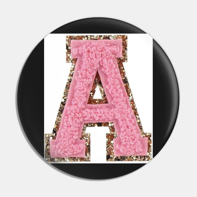 Preppy pink varsity letter Pin by DiorBrush