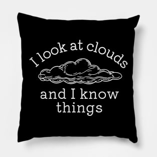 I Look At Clouds and I Know Things, Meteorology Pillow