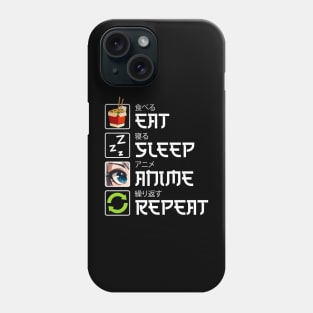 Eat Sleep Anime Repeat - anime lover gift idea birthday christmas kawaii chibi funny ramen sushi lover japanese gifts for men women girls kids Phone Case