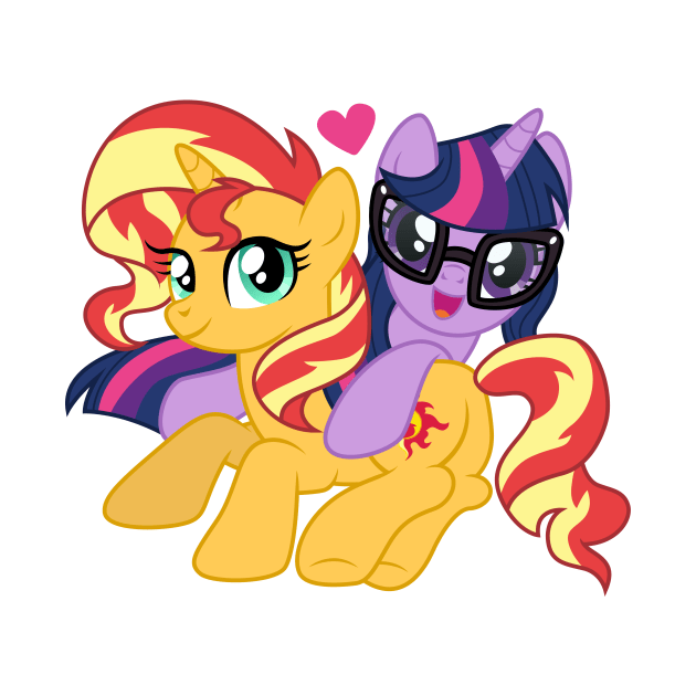 Sunset Shimmer and Twilight Sparkle by CloudyGlow