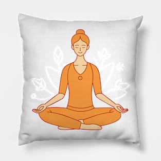 Inner Peace Meditation Girl Pillow