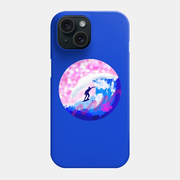 Pink Surf Sunset Phone Case by Kikabreu