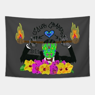 "Tiki fire dancing vampire" Tapestry