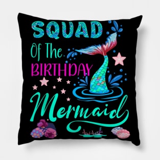 Squad Mermaid Birthday Squad Party Matching Womens Pillow