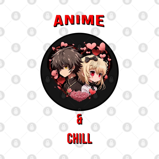 anime and chill by AnimeMerchNPrints