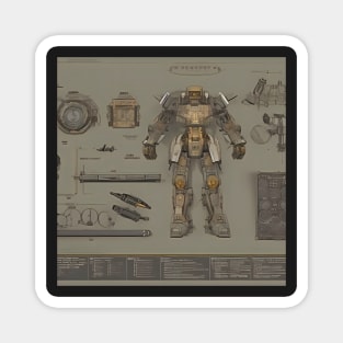 Mech Tech Series #6 - AI Generated Concept Character - Magnet