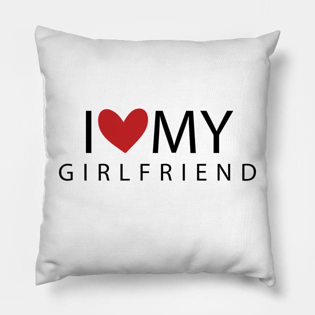 I Love My Girlfriend Pillow by potch94