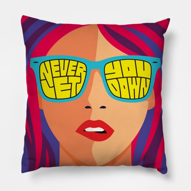 Never Let You Down Pillow by Shwin