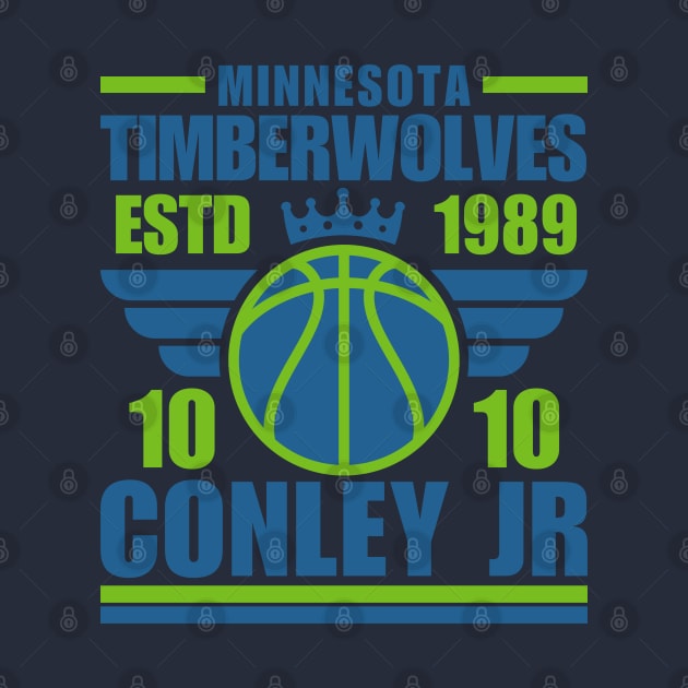 Minnesota Timberwolves Conley Jr 10 Basketball Retro by ArsenBills