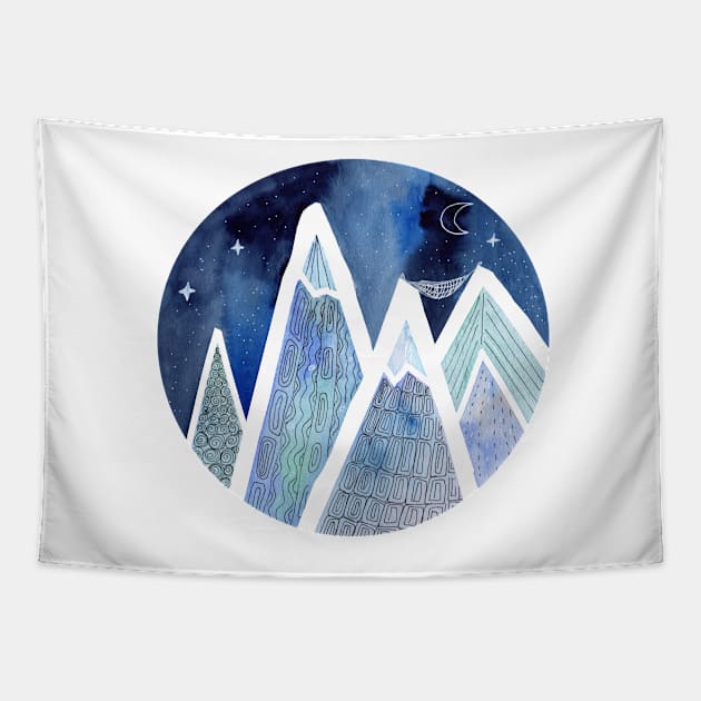 Sleeping on top of the world Tapestry by Sandraartist