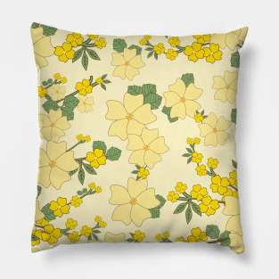 Yellow Floral Pattern Pillow