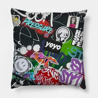 Street Art Colors NYC Graffiti Tag Pillow