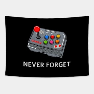 Never Forget Vintage Joy Stick Gamer Tapestry