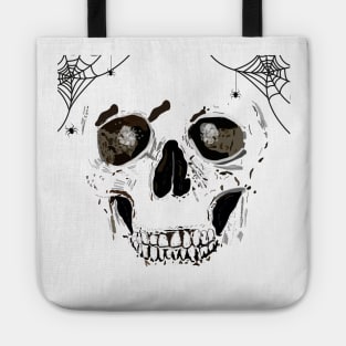 Hand drawn human skull Tote