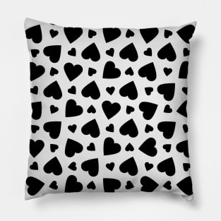 Black Hearts Pattern W Pillow