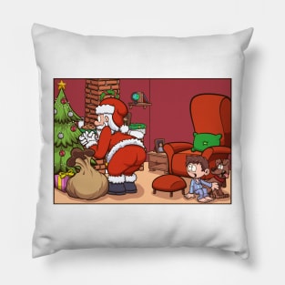 Santa Claus Getting Caught On Christmas Eve Pillow