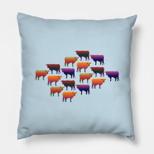 Colorful Cow Pattern - Rustic Farmers Design Pillow