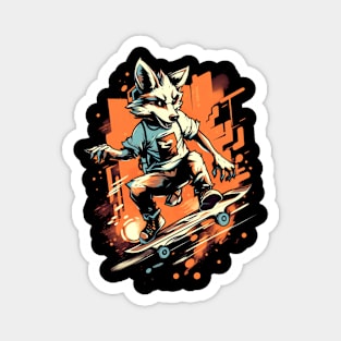 Wolves Skateboarding - Wolf - Skateboard - Skateboarder - Graffiti Magnet