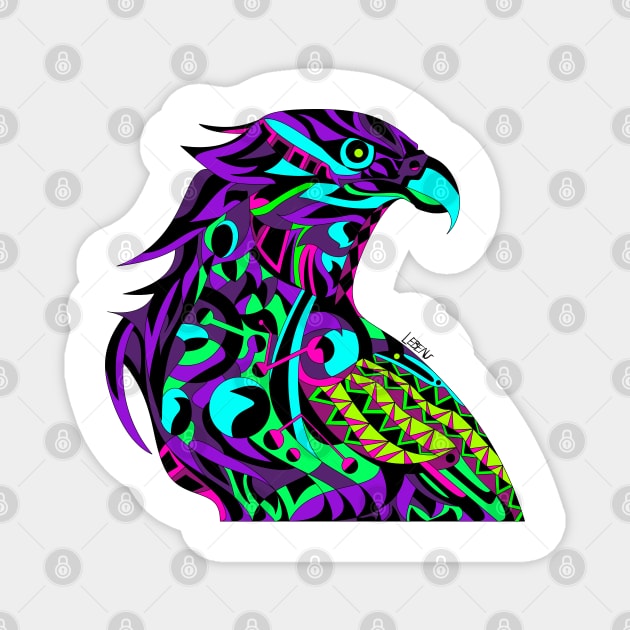 mecha peregrine falcon halcon ecopop in mexican techno organic tribal totonac patterns Magnet by jorge_lebeau