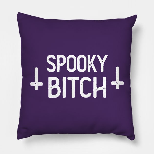 Spooky Bitch / // Humorous Witchy Typography Design Pillow by DankFutura