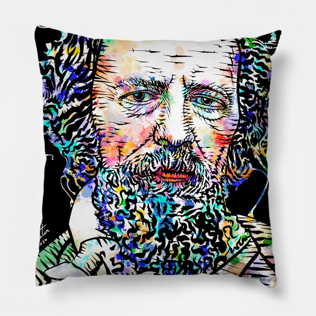 ALFRED,LORD TENNYSON watercolor and ink portrait Pillow by lautir