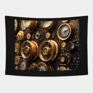 Steamship control panel in steampunk Tapestry