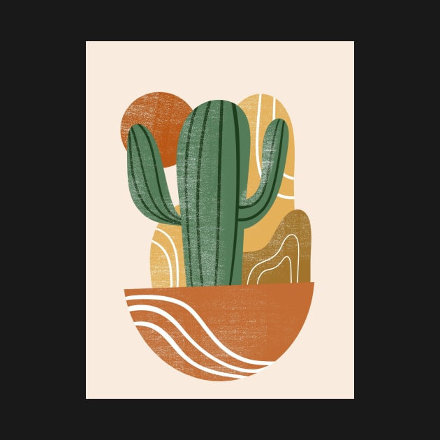 Boho Saguaro Cactus by SandiTyche