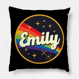 Emily // Rainbow In Space Vintage Style Pillow