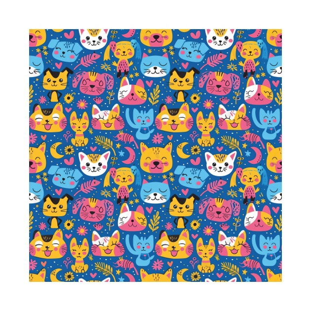 Whimsical Animal Faces Pattern by star trek fanart and more