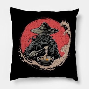 Samurai eating ramen Pillow