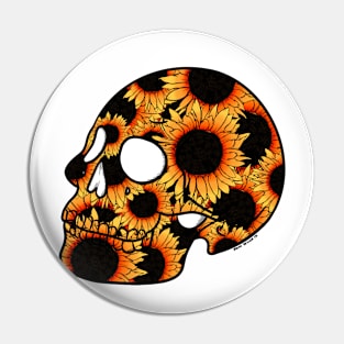 Sunflower skull Pin