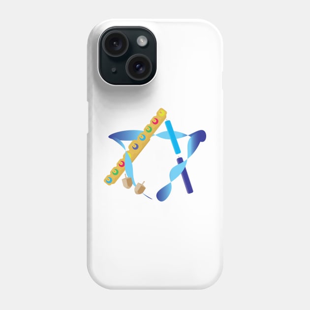 Hanukkah Menorah Star of David Phone Case by sigdesign