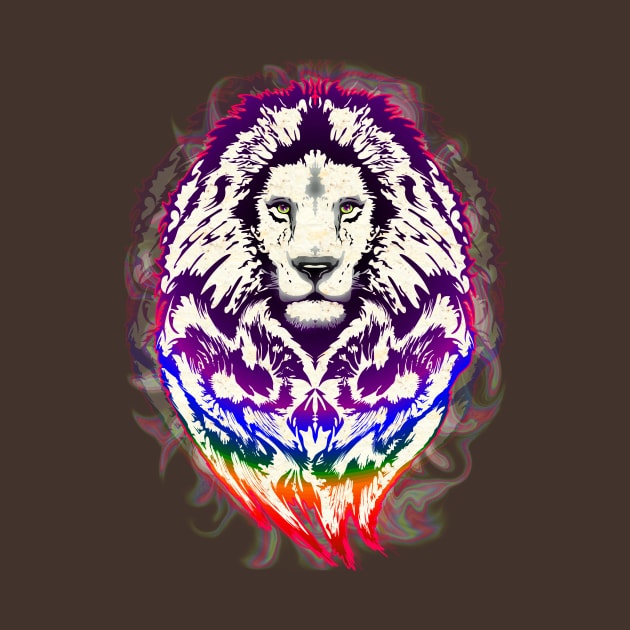 Lion Psychedelic Pop Art by BluedarkArt