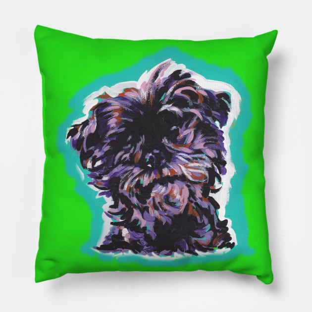 Affenpinscher portrait Dog Pop Art Pillow by bentnotbroken11