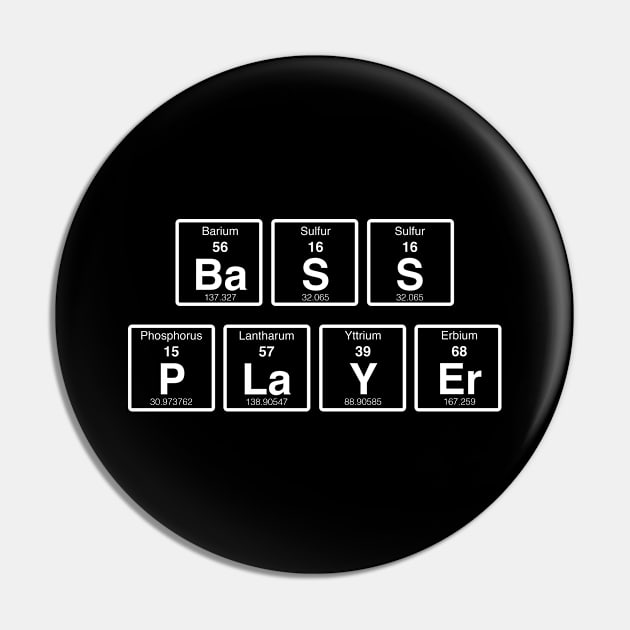 Funny BASS PLAYER periodic elements bassist gift Pin by star trek fanart and more