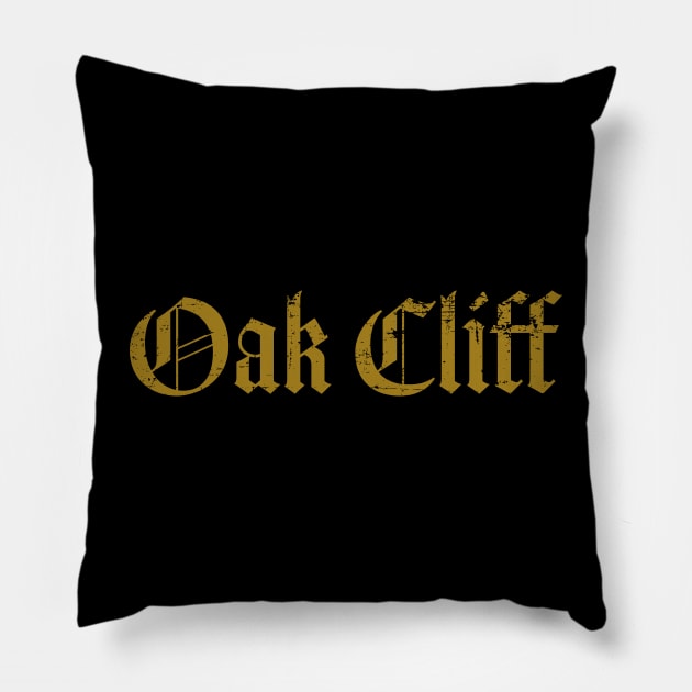 Oak Cliff Texas Gold (ish?) Pillow by Fresh Fly Threads