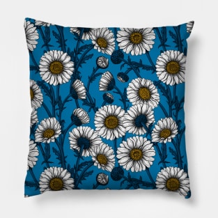 Daisies on blue Pillow