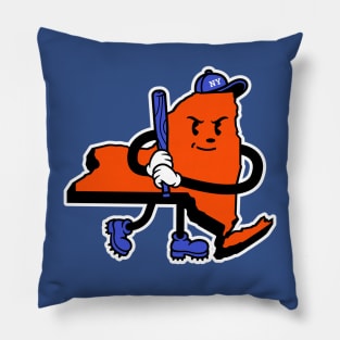 Queens 'New York Baseball State' Fan T-Shirt: Swing into NY Style with a Queens-Inspired Mascot Design! Pillow
