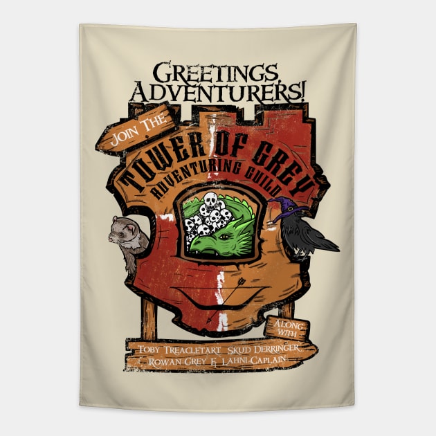 Greetings Adventurers - Tower of Grey Tapestry by GeeklyInc