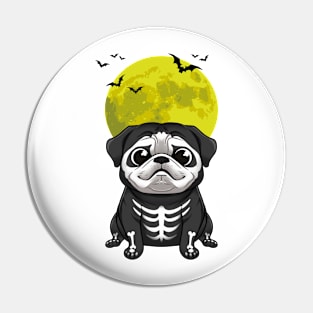 Pug's Spooky Moonlit Halloween Adventure Pin