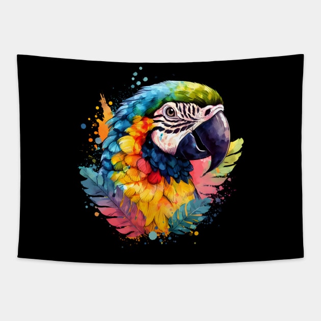 parrot lover - watercolor parrot lover Tapestry by vaporgraphic