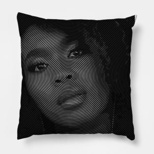 Black Woman In Spiral Lines Pillow