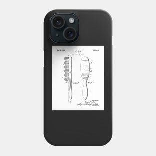 Hair Brush Patent - Salon Art - Black And White Phone Case