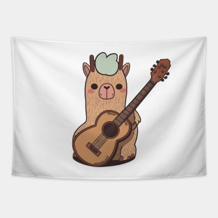 Llama Playing Guitar Tapestry