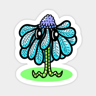 Pretty Blue Flower Cartoon Character Magnet