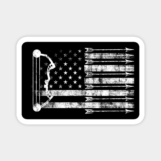 American Flag Deer Hunting Compound Bow and Arrows Magnet by Kryptic