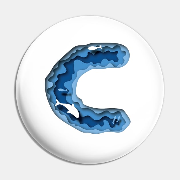 Letter C in deep water papercut design Pin by thelazypigeon