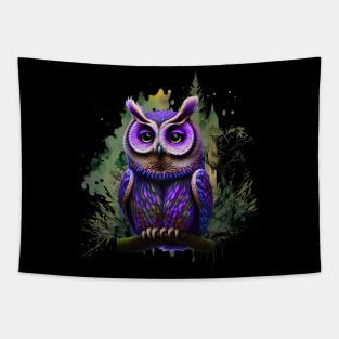 Owl In Forest Tapestry